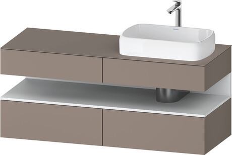 Console vanity unit wall-mounted, QA4766018436010 Front: Basalte Matt, Decor, Corpus: Basalte Matt, Decor, Console: Basalte Matt, Lacquer, Niche lighting Integrated