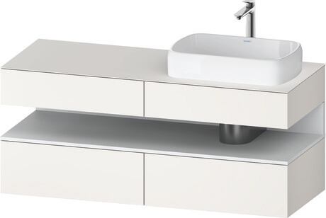 Console vanity unit wall-mounted, QA4766018846010 Front: White Super Matt, Decor, Corpus: White Super Matt, Decor, Console: White Super Matt, Lacquer, Niche lighting Integrated