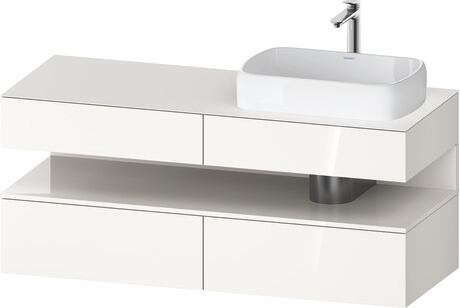 Console vanity unit wall-mounted, QA4766022227010 Front: White High Gloss, Decor, Corpus: White High Gloss, Decor, Console: White High Gloss, Lacquer, Niche lighting Integrated