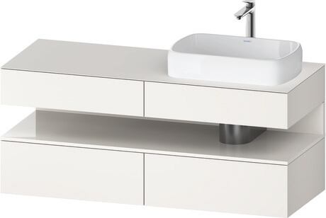 Console vanity unit wall-mounted, QA4766022846010 Front: White Super Matt, Decor, Corpus: White Super Matt, Decor, Console: White Super Matt, Lacquer, Niche lighting Integrated