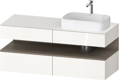 Console vanity unit wall-mounted, QA4766035226010 Front: White High Gloss, Decor, Corpus: White High Gloss, Decor, Console: White High Gloss, Lacquer, Niche lighting Integrated