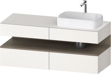Console vanity unit wall-mounted, QA4766035846010 Front: White Super Matt, Decor, Corpus: White Super Matt, Decor, Console: White Super Matt, Lacquer, Niche lighting Integrated