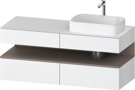 Console vanity unit wall-mounted, QA4766043186010 Front: White Matt, Decor, Corpus: White Matt, Decor, Console: White Matt, Lacquer, Niche lighting Integrated