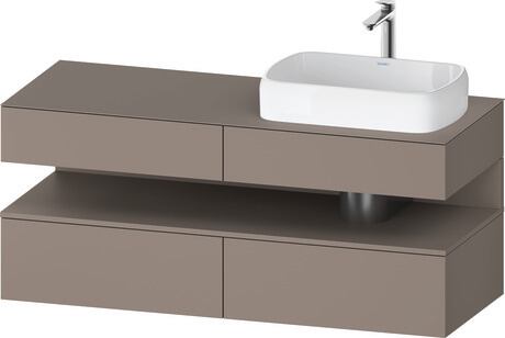 Console vanity unit wall-mounted, QA4766043437010 Front: Basalte Matt, Decor, Corpus: Basalte Matt, Decor, Console: Basalte Matt, Lacquer, Niche lighting Integrated