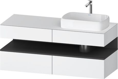Console vanity unit wall-mounted, QA4766049186010 Front: White Matt, Decor, Corpus: White Matt, Decor, Console: White Matt, Lacquer, Niche lighting Integrated
