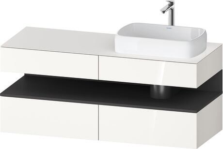 Console vanity unit wall-mounted, QA4766049226010 Front: White High Gloss, Decor, Corpus: White High Gloss, Decor, Console: White High Gloss, Lacquer, Niche lighting Integrated