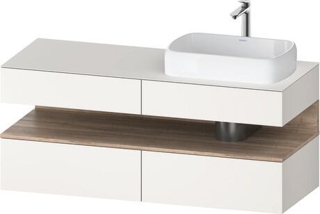 Console vanity unit wall-mounted, QA4766055846010 Front: White Super Matt, Decor, Corpus: White Super Matt, Decor, Console: White Super Matt, Lacquer, Niche lighting Integrated