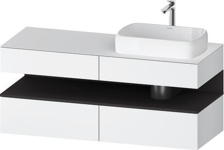 Console vanity unit wall-mounted, QA4766080186010 Front: White Matt, Decor, Corpus: White Matt, Decor, Console: White Matt, Lacquer, Niche lighting Integrated