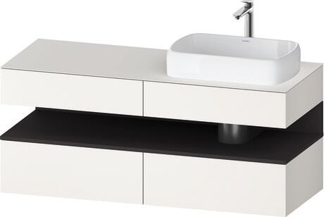 Console vanity unit wall-mounted, QA4766080846010 Front: White Super Matt, Decor, Corpus: White Super Matt, Decor, Console: White Super Matt, Lacquer, Niche lighting Integrated