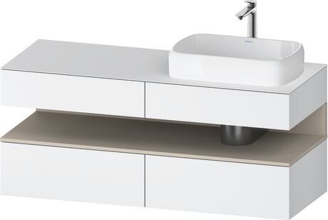 Console vanity unit wall-mounted, QA4766083186010 Front: White Matt, Decor, Corpus: White Matt, Decor, Console: White Matt, Lacquer, Niche lighting Integrated