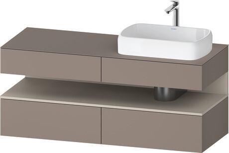 Console vanity unit wall-mounted, QA4766083436010 Front: Basalte Matt, Decor, Corpus: Basalte Matt, Decor, Console: Basalte Matt, Lacquer, Niche lighting Integrated