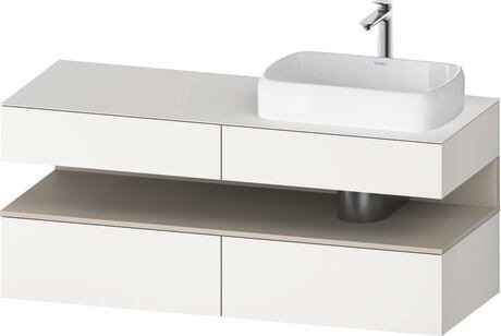 Console vanity unit wall-mounted, QA4766083846010 Front: White Super Matt, Decor, Corpus: White Super Matt, Decor, Console: White Super Matt, Lacquer, Niche lighting Integrated