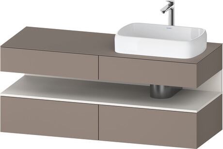 Console vanity unit wall-mounted, QA4766084436010 Front: Basalte Matt, Decor, Corpus: Basalte Matt, Decor, Console: Basalte Matt, Lacquer, Niche lighting Integrated