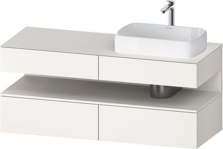Console vanity unit wall-mounted, QA4766084846010 Front: White Super Matt, Decor, Corpus: White Super Matt, Decor, Console: White Super Matt, Lacquer, Niche lighting Integrated