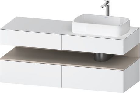 Console vanity unit wall-mounted, QA4766091186010 Front: White Matt, Decor, Corpus: White Matt, Decor, Console: White Matt, Lacquer, Niche lighting Integrated