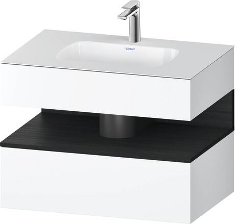 Built-in basin with console vanity unit, QA4785016180000 Front: Black oak Matt, Decor, Corpus: White Matt, Decor, Console: White Matt, Lacquer