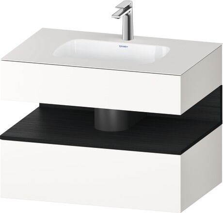 Built-in basin with console vanity unit, QA4785016840000 Front: Black oak Matt, Decor, Corpus: White Super Matt, Decor, Console: White Super Matt, Lacquer