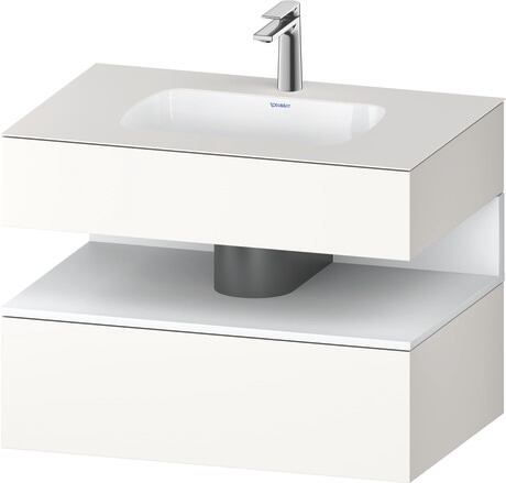 Built-in basin with console vanity unit, QA4785018840000 Front: White Matt, Decor, Corpus: White Super Matt, Decor, Console: White Super Matt, Lacquer