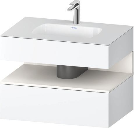Built-in basin with console vanity unit, QA4785084180000 Front: White Super Matt, Decor, Corpus: White Matt, Decor, Console: White Matt, Lacquer