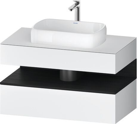 Console vanity unit wall-mounted, QA4731016186010 Front: White Matt, Decor, Corpus: White Matt, Decor, Console: White Matt, Lacquer, Niche lighting Integrated