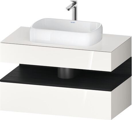 Console vanity unit wall-mounted, QA4731016226010 Front: White High Gloss, Decor, Corpus: White High Gloss, Decor, Console: White High Gloss, Lacquer, Niche lighting Integrated