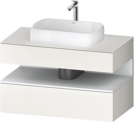 Console vanity unit wall-mounted, QA4731018846010 Front: White Super Matt, Decor, Corpus: White Super Matt, Decor, Console: White Super Matt, Lacquer, Niche lighting Integrated