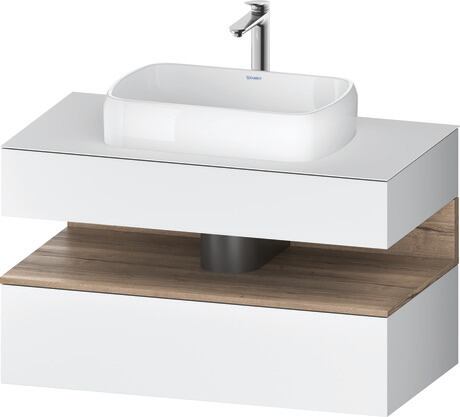Console vanity unit wall-mounted, QA4731055186010 Front: White Matt, Decor, Corpus: White Matt, Decor, Console: White Matt, Lacquer, Niche lighting Integrated
