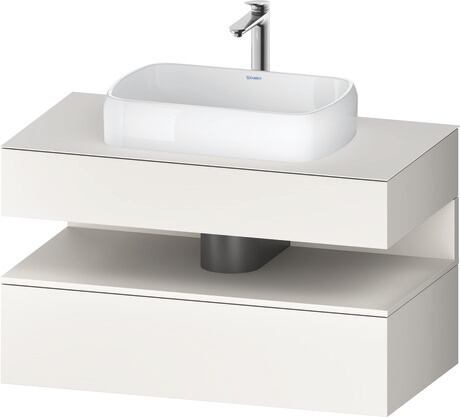 Console vanity unit wall-mounted, QA4731084847010 Front: White Super Matt, Decor, Corpus: White Super Matt, Decor, Console: White Super Matt, Lacquer, Niche lighting Integrated