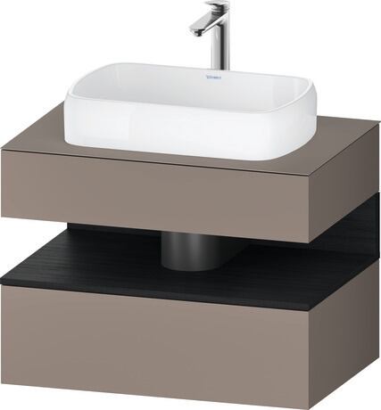 Console vanity unit wall-mounted, QA4730016436010 Front: Basalte Matt, Decor, Corpus: Basalte Matt, Decor, Console: Basalte Matt, Lacquer, Niche lighting Integrated