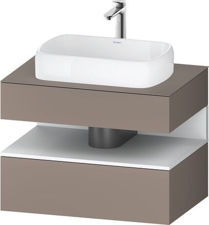 Console vanity unit wall-mounted, QA4730018436010 Front: Basalte Matt, Decor, Corpus: Basalte Matt, Decor, Console: Basalte Matt, Lacquer, Niche lighting Integrated