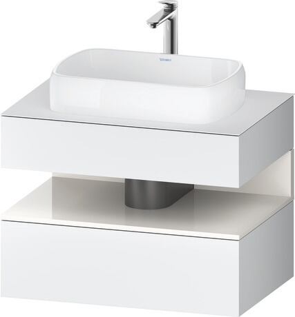 Console vanity unit wall-mounted, QA4730022186010 Front: White Matt, Decor, Corpus: White Matt, Decor, Console: White Matt, Lacquer, Niche lighting Integrated