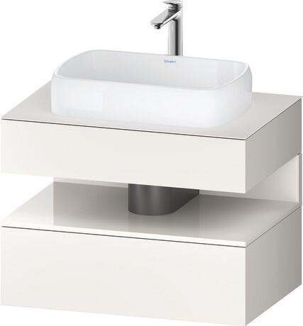Console vanity unit wall-mounted, QA4730022846010 Front: White Super Matt, Decor, Corpus: White Super Matt, Decor, Console: White Super Matt, Lacquer, Niche lighting Integrated