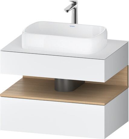 Console vanity unit wall-mounted, QA4730030186010 Front: White Matt, Decor, Corpus: White Matt, Decor, Console: White Matt, Lacquer, Niche lighting Integrated