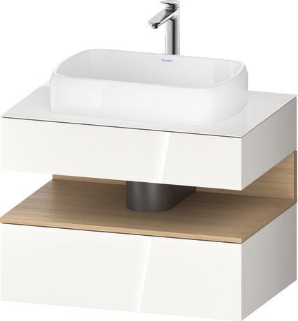 Console vanity unit wall-mounted, QA4730030226010 Front: White High Gloss, Decor, Corpus: White High Gloss, Decor, Console: White High Gloss, Lacquer, Niche lighting Integrated