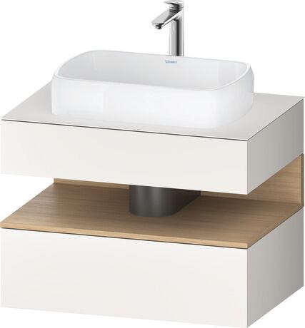 Console vanity unit wall-mounted, QA4730030846010 Front: White Super Matt, Decor, Corpus: White Super Matt, Decor, Console: White Super Matt, Lacquer, Niche lighting Integrated