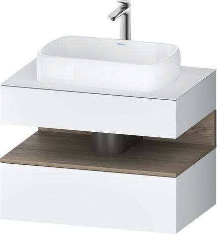 Console vanity unit wall-mounted, QA4730035186010 Front: White Matt, Decor, Corpus: White Matt, Decor, Console: White Matt, Lacquer, Niche lighting Integrated