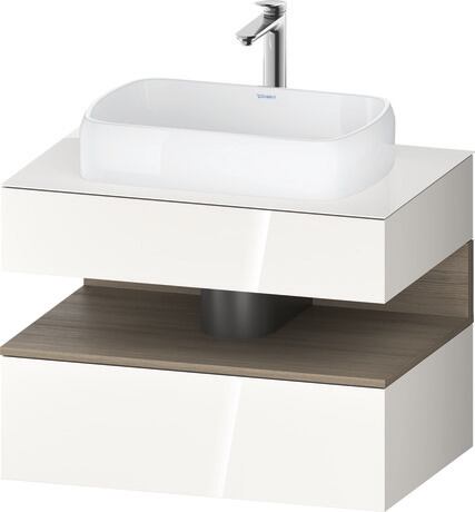 Console vanity unit wall-mounted, QA4730035226010 Front: White High Gloss, Decor, Corpus: White High Gloss, Decor, Console: White High Gloss, Lacquer, Niche lighting Integrated