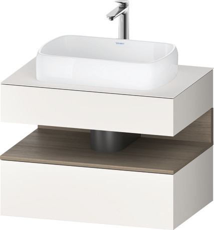 Console vanity unit wall-mounted, QA4730035846010 Front: White Super Matt, Decor, Corpus: White Super Matt, Decor, Console: White Super Matt, Lacquer, Niche lighting Integrated