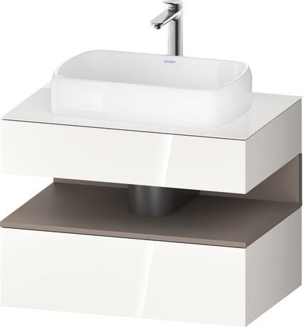 Console vanity unit wall-mounted, QA4730043226010 Front: White High Gloss, Decor, Corpus: White High Gloss, Decor, Console: White High Gloss, Lacquer, Niche lighting Integrated
