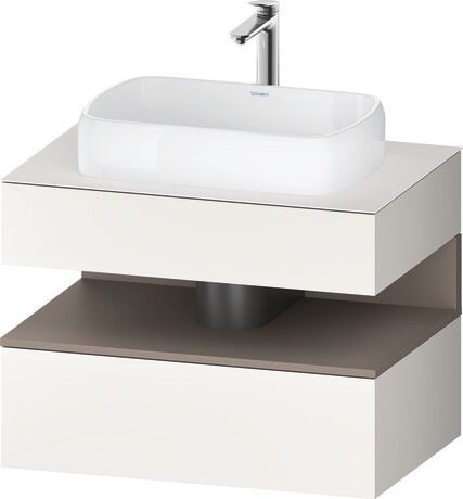 Console vanity unit wall-mounted, QA4730043846010 Front: White Super Matt, Decor, Corpus: White Super Matt, Decor, Console: White Super Matt, Lacquer, Niche lighting Integrated