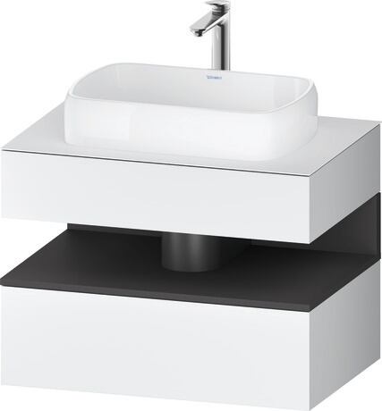 Console vanity unit wall-mounted, QA4730049186010 Front: White Matt, Decor, Corpus: White Matt, Decor, Console: White Matt, Lacquer, Niche lighting Integrated