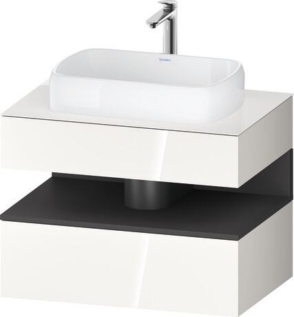 Console vanity unit wall-mounted, QA4730049226010 Front: White High Gloss, Decor, Corpus: White High Gloss, Decor, Console: White High Gloss, Lacquer, Niche lighting Integrated
