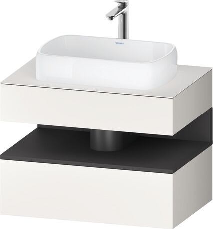 Console vanity unit wall-mounted, QA4730049846010 Front: White Super Matt, Decor, Corpus: White Super Matt, Decor, Console: White Super Matt, Lacquer, Niche lighting Integrated