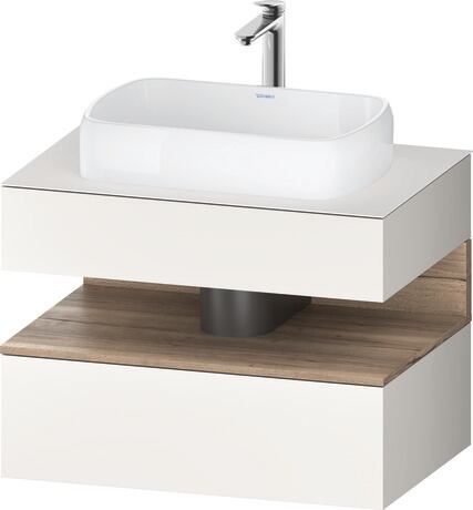 Console vanity unit wall-mounted, QA4730055846010 Front: White Super Matt, Decor, Corpus: White Super Matt, Decor, Console: White Super Matt, Lacquer, Niche lighting Integrated
