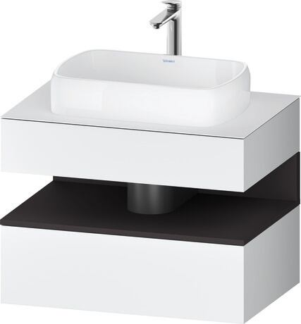 Console vanity unit wall-mounted, QA4730080186010 Front: White Matt, Decor, Corpus: White Matt, Decor, Console: White Matt, Lacquer, Niche lighting Integrated