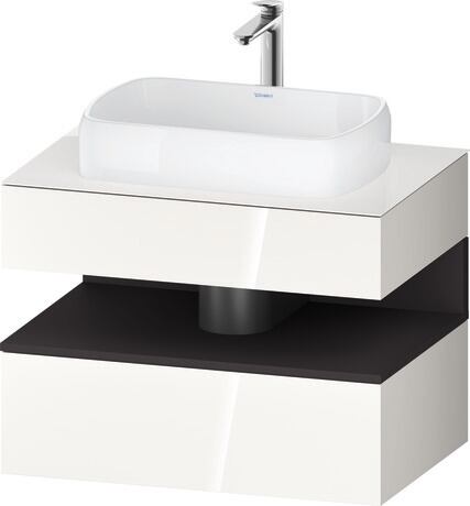 Console vanity unit wall-mounted, QA4730080226010 Front: White High Gloss, Decor, Corpus: White High Gloss, Decor, Console: White High Gloss, Lacquer, Niche lighting Integrated