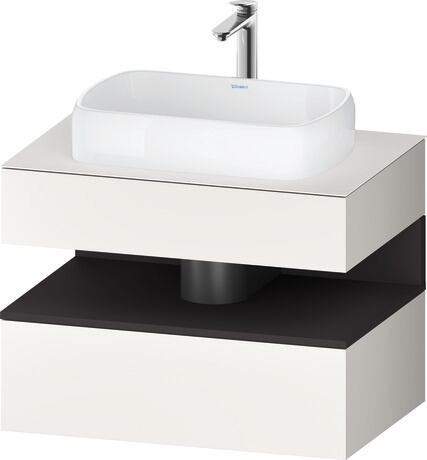 Console vanity unit wall-mounted, QA4730080846010 Front: White Super Matt, Decor, Corpus: White Super Matt, Decor, Console: White Super Matt, Lacquer, Niche lighting Integrated