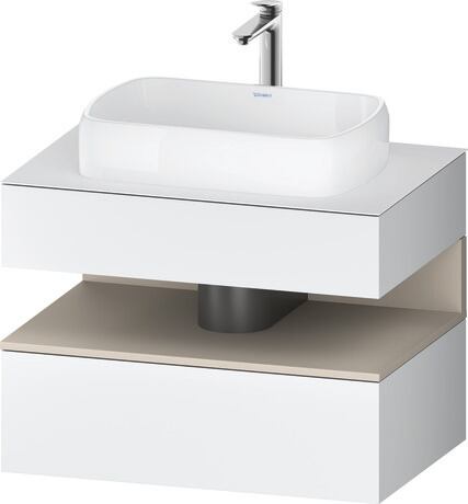 Console vanity unit wall-mounted, QA4730083186010 Front: White Matt, Decor, Corpus: White Matt, Decor, Console: White Matt, Lacquer, Niche lighting Integrated