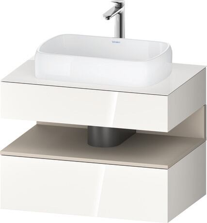 Console vanity unit wall-mounted, QA4730083226010 Front: White High Gloss, Decor, Corpus: White High Gloss, Decor, Console: White High Gloss, Lacquer, Niche lighting Integrated