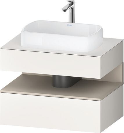 Console vanity unit wall-mounted, QA4730083846010 Front: White Super Matt, Decor, Corpus: White Super Matt, Decor, Console: White Super Matt, Lacquer, Niche lighting Integrated